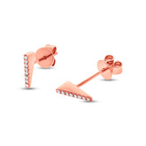 0.05ct 14k Rose Gold Diamond Pyramid Stud Earring